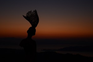 20160211彫刻《瀬戸内の風》と瀬戸内の夜明け (1)